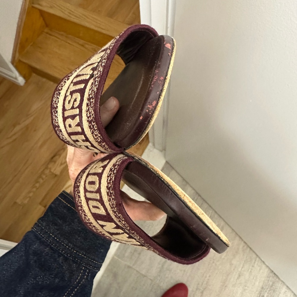Dior DWAY Women's Maroon Slide Sandals - Picture 6 of 7